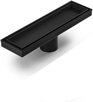 Neodrain 12 in Matte Black Linear Shower Drain- with 2-in-1 Flat & Tile Insert Cover, 304 Stainless Steel Rectangle Shower Floor Drain,Floor Shower Drain