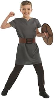 fun shack Kids Saxon Boy Costume - Medieval Knight Outfit for Boys - Perfect for Halloween, Dress Up, and Parties