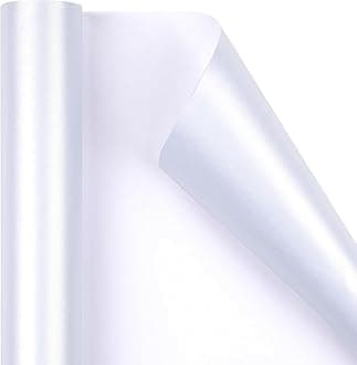 WRAPAHOLIC White Matte Wedding Gift Wrapping Paper,Solid Color Pearl Glossy Wrapping Paper - Perfect for Baby Shower,Valentine's Day,Birthday,DIY Bouquet-30in x 32.8ft Roll