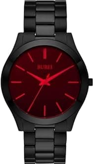 BUREI Men's Watches Slim Minimalist Stainless Steel Quartz Analog Watch Japanese Movement Waist Watch for Men 44mm Large Case