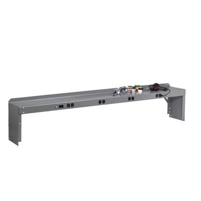 Electronic Riser With End Supports For Electronic Workbench (12" H x 72" W x 10.5" D) Color: Medium Grey