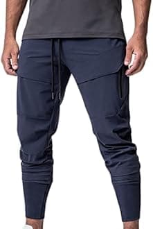 Muscularfit Mens Jogger Pants Drawstring Stretch Quick Drying Solid Hiking Pants Skinny Slacks Tapered Cycling Climbing Pant
