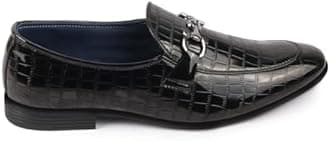 FAUSTO Men's Party Formal Patent Leather Embossed Buckle Slip On Loafer Shoes|Traditional Wedding Shoes|Tuxedos Dress Shoes