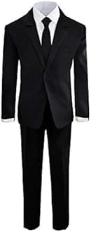 Black n Bianco Boys' Formal Black Suit with Shirt and Vest