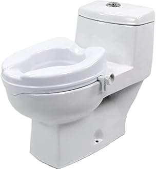 MCP Commode height Raiser/Toilet Seat Elevator riser without Lid plastic, portable, lightweight extender commode seat (White, 4 Inch)