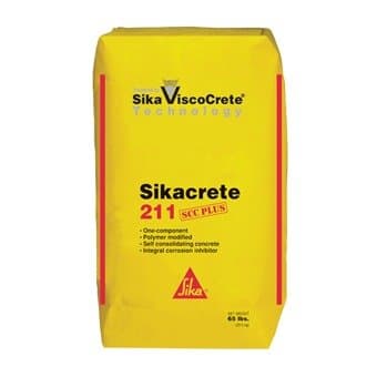 Sikacrete 211SCC Plus 1-Component Cementitious Polymer-Modified Self-Consolidating Concrete Mix 65lb