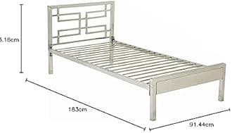 Pure Stainless Steel Bed Frame Without Mattress (5 X 6 Feet, Steel Design 4)