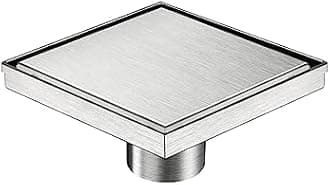 Neodrain ZS3T0106 Square Shower Drain with Tile insert Grate, 6-Inch, Brushed 304 Stainless Steel