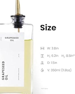 Olive Oil Dispenser for Kitchen, Cooking Oil and Vinegar Dispenser Set, Olive Oil Bottle, Soy sauce dispenser, coffee syrup bottles with stainless steel pourers - 4 pcs, Gold