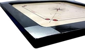 KOXTONS - Carrom Board 36 INCH Full Size Cut Pocket with 3" Border & (Super) with STRICKER & Accessories and Vista 14 INCH Chess Conquer Gift Set