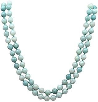 Crystal Heaven Certified Amazonite Crystal Japa Mala Ganthi - 108 Beads Buddhist Prayer Beads - AAA Grade Original Healing Gemstone Agate Mala for Yoga Meditation Spiritual Reiki Feng Shui, Multi