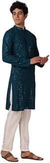 LookMark Men's Rayon Chikankari Regular Kurta