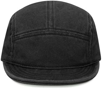 Clakllie Cotton 5 Panel Hats Hip Hop Short Brim Hats for Women Men Soft Golf Dad Hats Low Profile Trucker Cap with Adjustable