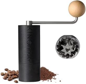 KINGrinder P2 Lightweight Manual Hand Coffee Grinder for Moka Pot, French Press, Drip and Espresso with Assembly Consistency Stainless Steel Conical Burr Mill, 20g Capacity