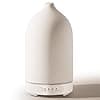 Diffuserlove Ceramic Diffuser 200ML Essential Oil Diffuser Aromatherapy Essential Oil Diffuser for Room 7 Colors Mood Light, 2 Mist Modes Stone Diffuser, Ceramic White