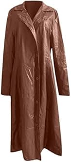 Mens Leather Jacket Long Trench Coat Sale Windbreaker Gothic Faux Leather Steampunk Overcoat Full Length Clearance Winter Casual Outwear Lapel Bomber Motorcycle Coat Biker Jacket UK Plus Size 8-22