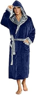 U2SKIIN Mens Hooded Robe, Plush Robes for Men Long Fleece Bathrobe