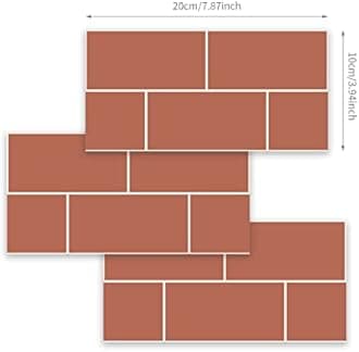 54Pcs Alwayspon Wall Tile Transfers Sticker for Home Decor, Peel and Stick Self-Adhesive Splashback, Stick on Tile Decals for Living Room Kitchen Bathroom Decor, Brick Red