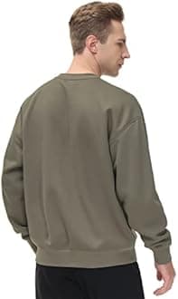 THE GYM PEOPLE Men's Fleece Crewneck Sweatshirt Thick Loose fit Soft Basic Pullover Sweatshirt