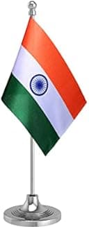 The Flag Corporation Indian Table Flag 4in x 6in with A Plastic Liquid Chrome Base