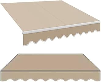 ILOOXI Retractable Patio Awning Fabric Replacement Top Cover, 12' X 10' Door Window Sunshade Shelter Canvas, Retractable Awning Shade Fabric (Fabric Only) Many Sizes(10x8ft/300x245cm)