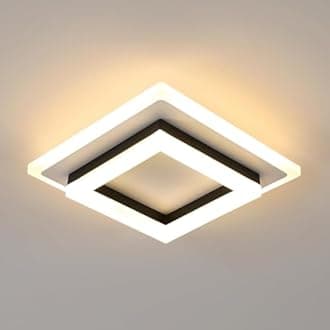 Comely LED Ceiling Light, Modern Geometric Ceiling Lamp 24W 2700LM, White Acrylic LED Ceiling Light Fixtures for Bedroom, Hallway, Kitchen, Dining Room, Warm White 3000K