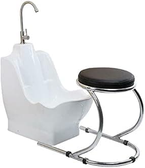 EVOLVE Ablution Wudu Wash Basin – Heavy Duty Chrome Chair Long Tap & Trap Waste – WuduKhana at Home, Wall Hung Basin, Bathroom Sink Unit, Portable Hand Wash Station, Free Standing Sink