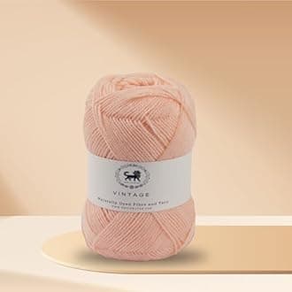 Nestnhaven Acrowools Vintage, Micro Soft, Hand Knitting and Crochet Yarn. Pack of 1 Ball - 100gms. Shade no - NNHV001 (Skin) | (900 Gm)