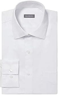 Van Heusen Men's Dress Shirts Regular Fit Lux Sateen Stretch Solid