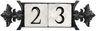 NACH Crested 2-Number Address Signs for Houses, Outdoor Address Plaque, Cast Iron House Number Sign - 2 Numbers, 10" x 5" x 1", KA-SMALLCREST-2