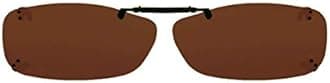 Solar Shield Clip-on Polarized Sunglasses Size 54 Rec B Brown Frameless New