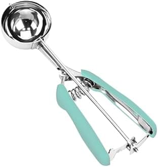 Ice Cream Scoop, 18/8 Stainless Steel Cookie Scoop, Cookie Scoops for Baking, 4 Tbsp/ 60 ml/ 2 oz Cookie Dough Scoop, Ice Cream Scooper with Trigger Release, Cookie Scooper for Baking(Mint Green)