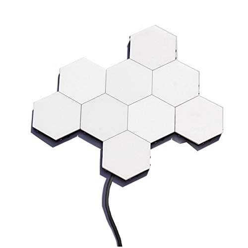 NNDQ 10 Pcs Creative Hexagonal Smart Touch Sensitive Modular Wall Light, Touch Lights Modular Light Panels, for Christmas, New Year, Kids' Bedroom, Home Decor, Gift