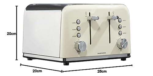 Daewoo Cream 4 Slice Toaster