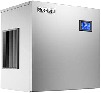 Coolski Commercial Ice Maker 450LBS/Day, Top Portion of Ice Machine, Clear Ice Cubes/Air Cooling/22 Inch Wide/Stainless Steel