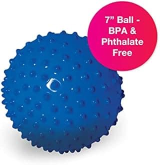 Edushape The Original Sensory Ball for Baby - 7" Blue Color Baby Ball That Helps Enhance Gross Motor Skills for Kids Aged 6 Months & Up - Vibrant, Colorful and Unique Toddler Ball