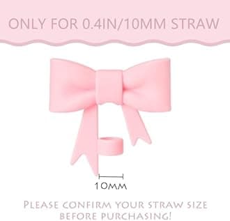 Bow Straw Cover Topper for Stanley Cup,Silicone Straws Toppers for Tumbler with Handle 40oz,Cute 10mm/0.4in Covers Cap,Dust-Proof Reusable Lids for Stanley Cups Accessories,7Pcs