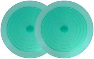V-TOP Tub Stopper 2 Pack, 6 inches Large Silicone Drain Plug Hair Stopper Flat Suction Cover for Kitchen Bathroom Gadgets and Accessories (Green Transparent)