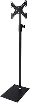bimiti TV Floor Stand with Mount 360 Degree Swivel Height Adjustable and Tilt Function for 12 to 32 inches Flat Screen or Curved TVs Monitors Display Trolley Stand