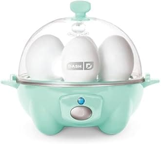 Dash Rapid Egg Cooker - Boiler, Poacher & Steamer - Includes Measuring & Recipe Guide - Dishwasher Safe - Holds 7 Eggs, Aqua