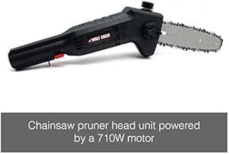 Wolf Creek 2 IN 1 Electric Long Reach Hedge Trimmer 500W 410mm Blade & Chainsaw Pruner 710W 8" Chain Branch Cutter - Telescopic Pole Hedge Trimmer for Garden Bush Tree 7.5m Power Cable