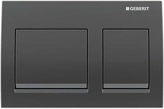 Geberit Flush Plate | Rectangular | Alpha 35 series | 115.045.QC.3 | 2 years warranty | Front Actuation Dual Push Plate for Concealed Tank | Compatible with Concealed Flush Tank (Black Chrome)