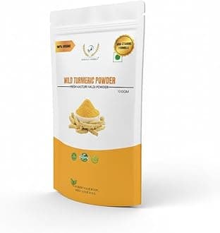 Pure Kasturi Haldi Powder for Face (100g) - Wild Turmeric/Amba Haldi for Glowing Skin, Tan Removal & Acne - Non-Staining Natural Face Pack for Women & Men