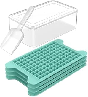 Mini Ice Cube Tray for Freezer: FDDBI Small Ice Trays for Freezer with Bin - 117×4PCS Easy Release Nugget Ice Tray - Crushed Ice Tray with Ice Container