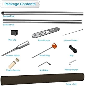 PATIO Outdoor Privacy Fence with Stainless Steel Poles Dog Fencing for Deck Backyard Yard Freestanding Removable Privacy Fence Barrier Garden Chicken Fence with Spikes Brown 6'x124'