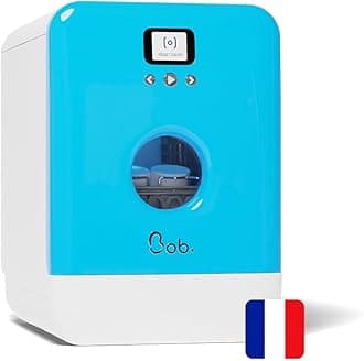 Bob - Compact Dishwasher -daily dishes of 3 people - Built-in Dishwasher - Free-standing, Integrated tank, Portable - White (Maya blue)