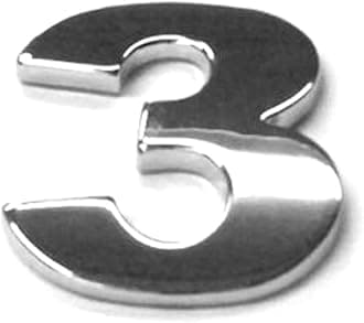 SolaDirect Chrome Letters Digits Numbers Signs Self Adhesive 3D Emblem Decal Badge Sticker for Car Van Home Decor - Digit 3