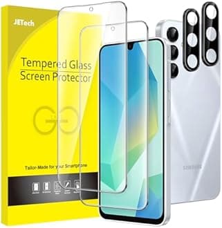 JETech Screen Protector for Samsung Galaxy A16 5G / 4G 6.7-Inch with Camera Lens Protector, Tempered Glass Film, HD Clear, 2-Pack Each