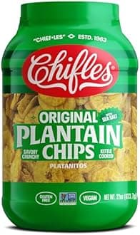 Chifles Original Plantain Chips (22oz Tub) - Everyday Healthy Snack - Wholesome & Crunchy - More Satisfying than Potato Chips | Natural, Gluten Free, Nut Free, Vegan, Kosher | 22 servings