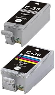 2X OR SET COMPATIBLE CANON PGI-35 BLACK & CLI-36 COLOUR INK CARTRIDGES FOR PIXMA IP100, IP110, MINI 260,320. PGI-35BK & CLI-36C